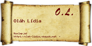 Oláh Lídia névjegykártya